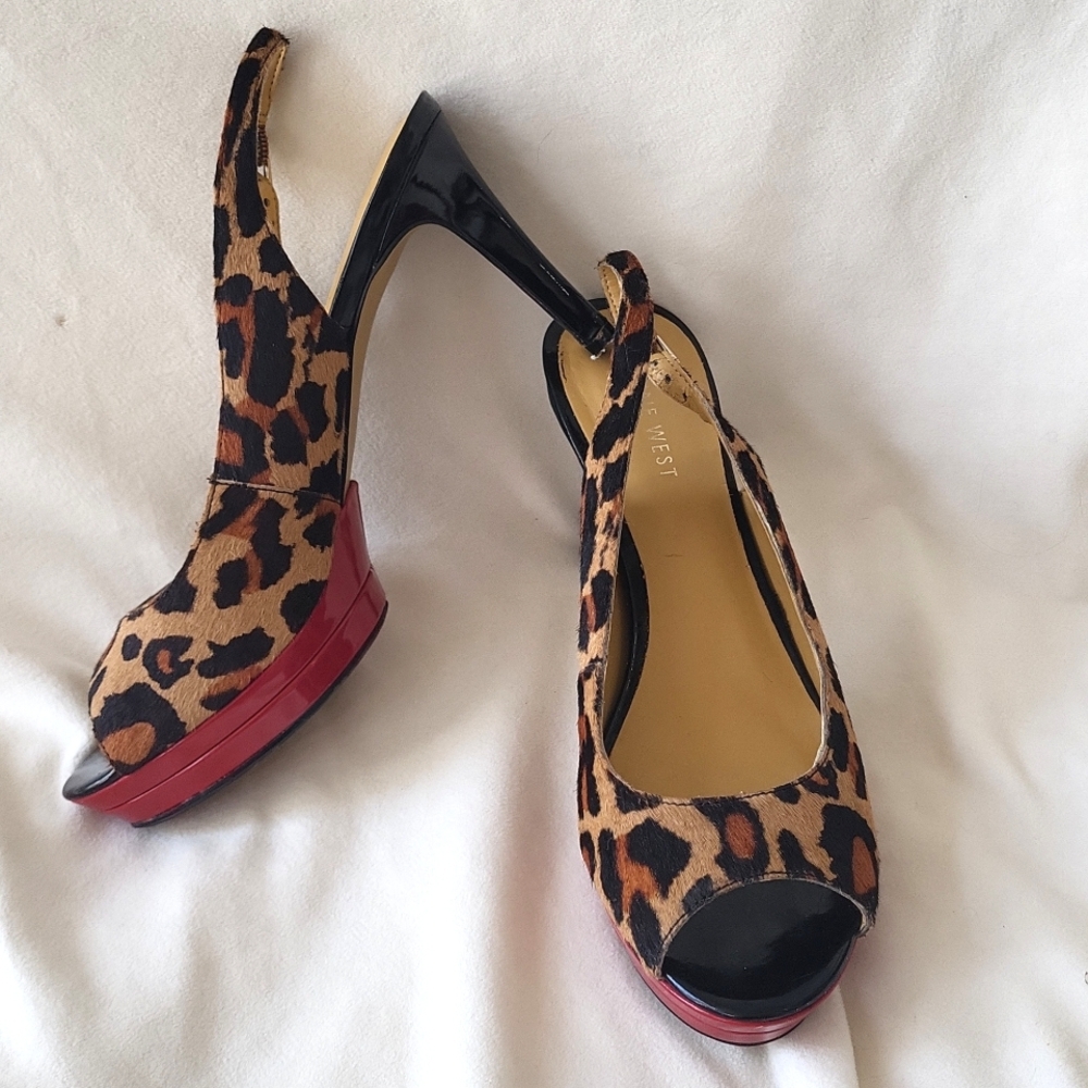 Nine West Cheetah Platform Heels